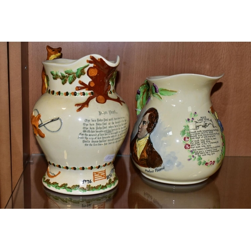 363 - THREE CROWN DEVON FIELDINGS MUSICAL WARES, comprising Auld Lang Syne and John Peel musical jugs, wit... 