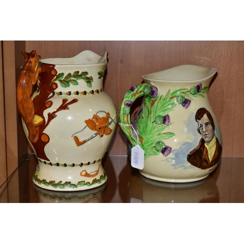 363 - THREE CROWN DEVON FIELDINGS MUSICAL WARES, comprising Auld Lang Syne and John Peel musical jugs, wit... 