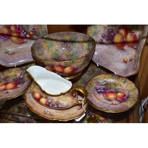 364 - EIGHT PIECES OF HAND-PAINTED CHINA BY FORMER ROYAL WORCESTER PAINTER PAUL ENGLISH, comprising a larg... 