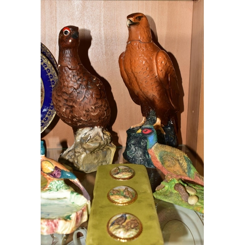 375 - A GROUP OF CERAMICS AND OTHER ITEMS, MAINLY RELATING TO PHEASANTS, and other British wildlife, to in... 