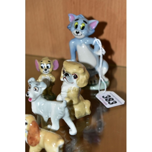 383 - A GROUP OF WADE FIGURES, to include Tom and Jerry Style One, Lady (missing lower leg), Tramp, Scamp ... 