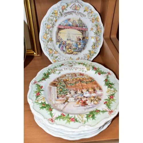 397 - TEN ROYAL DOULTON BRAMBLY HEDGE PLATES, comprising Crabapple Cottage, The Birthday, The Snow Ball, T... 