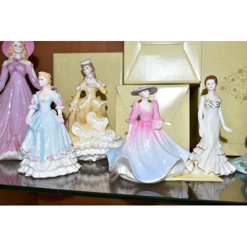 400 - SIX BOXED AND TWO UNBOXED COALPORT FIGURINES, comprising boxed : 'Madeleine' Australian exclusive fr... 