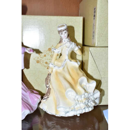 400 - SIX BOXED AND TWO UNBOXED COALPORT FIGURINES, comprising boxed : 'Madeleine' Australian exclusive fr... 