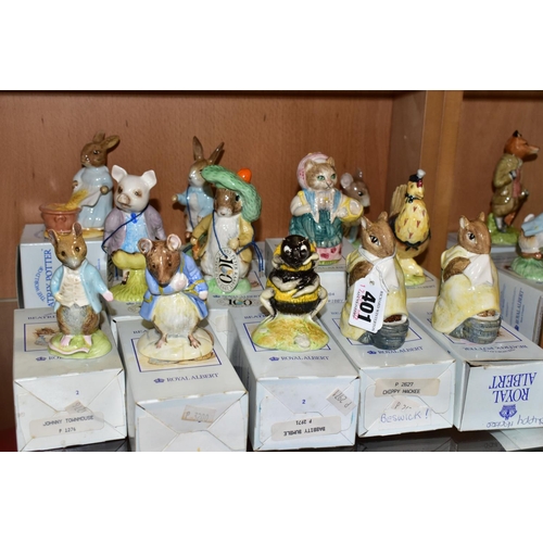 401 - TWELVE BOXED BESWICK AND ROYAL ALBERT BEATRIX POTTER FIGURES comprising two Beswick Chippy Hackee wi... 