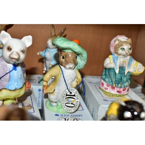 401 - TWELVE BOXED BESWICK AND ROYAL ALBERT BEATRIX POTTER FIGURES comprising two Beswick Chippy Hackee wi... 