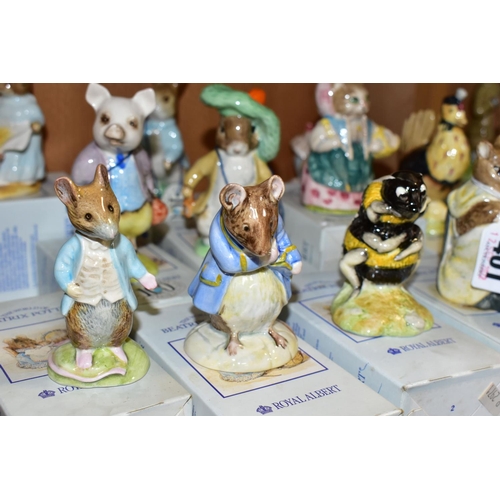 401 - TWELVE BOXED BESWICK AND ROYAL ALBERT BEATRIX POTTER FIGURES comprising two Beswick Chippy Hackee wi... 