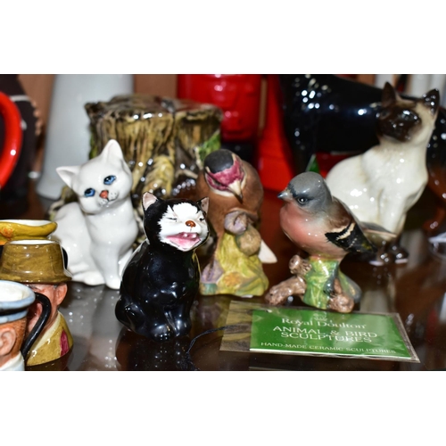 404 - A GROUP OF CERAMICS, to include a John Beswick Doberman 3121, a Beswick Siamese Cat - Seated, head t... 