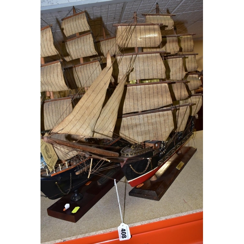 408 - TWO HADRIAN CRAFTS WOODEN MODEL SHIPS, one named Fragarta - Siglo-XVIII, the other Clipper 19th Cent... 