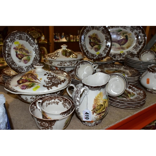 410 - A ROYAL WORCESTER PALISSY 'GAME SERIES' PATTERN DINNER SET comprising one integral gravy jug, one la... 