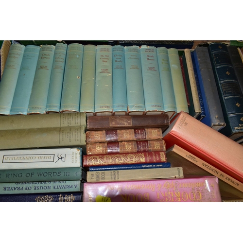 417 - BOOKS, five boxes containing approximately 155 titles in hardback format to include a large collecti... 