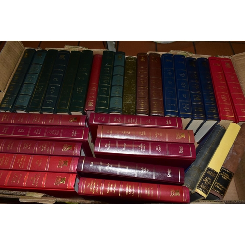 417 - BOOKS, five boxes containing approximately 155 titles in hardback format to include a large collecti... 