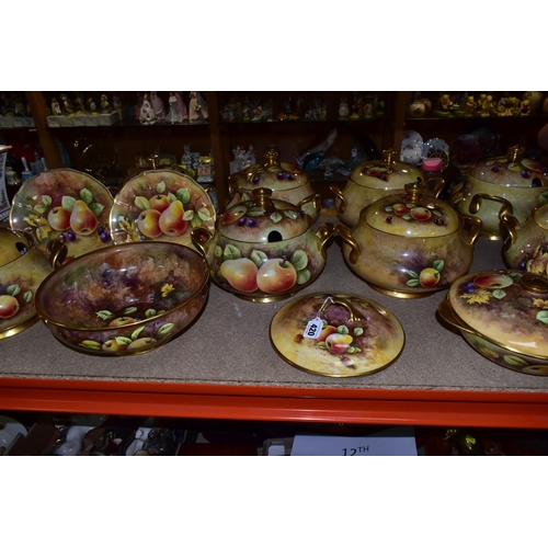 420 - EIGHT COVERED SOUP TUREENS HAND PAINTED BY PETER GOSLING, comprising eight English fine china soup t... 