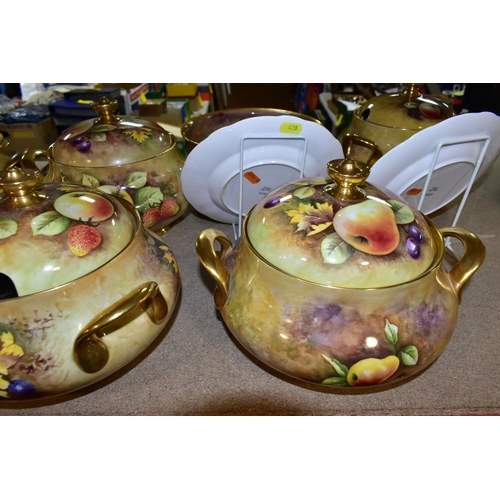 420 - EIGHT COVERED SOUP TUREENS HAND PAINTED BY PETER GOSLING, comprising eight English fine china soup t... 