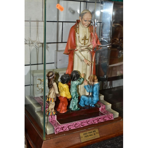 429 - A CAPO DI MONTE PORCELAIN FIGURE OF POPE PAUL VI BLESSING A GROUP OF FOUR CHILDREN 1975, a limited e... 