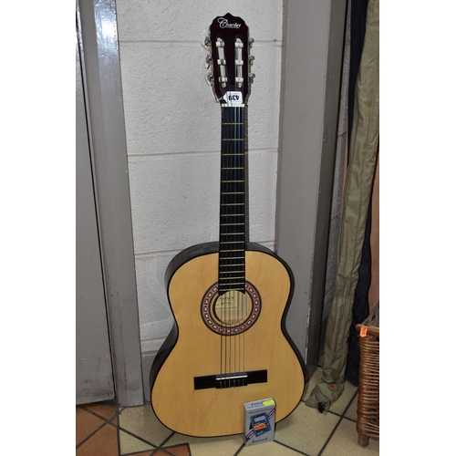 439 - A CHARSLEY CHILDREN'S CLASSICAL GUITAR model number W360  together with a boxed EzetunE guitar tuner... 