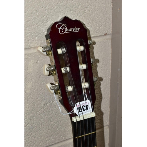 439 - A CHARSLEY CHILDREN'S CLASSICAL GUITAR model number W360  together with a boxed EzetunE guitar tuner... 