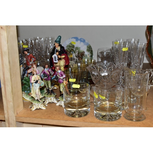 468 - A QUANTITY OF DRINKING GLASSES, comprising  a set of seventeen Stuart Crystal champagne glasses, a p... 