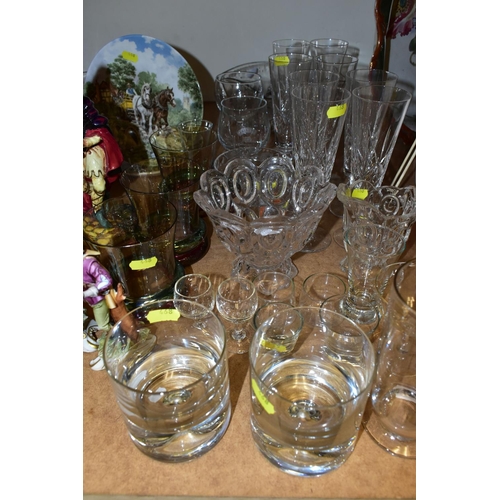 468 - A QUANTITY OF DRINKING GLASSES, comprising  a set of seventeen Stuart Crystal champagne glasses, a p... 