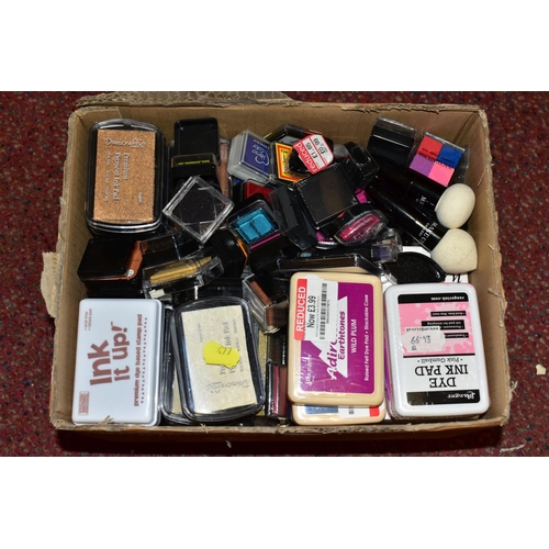 477 - THIRTEEN BOXES OF CLEAR, RUBBER AND WOODEN BACKED STAMPS, STAMPING PLATFORM, AND INKS, to include fi... 