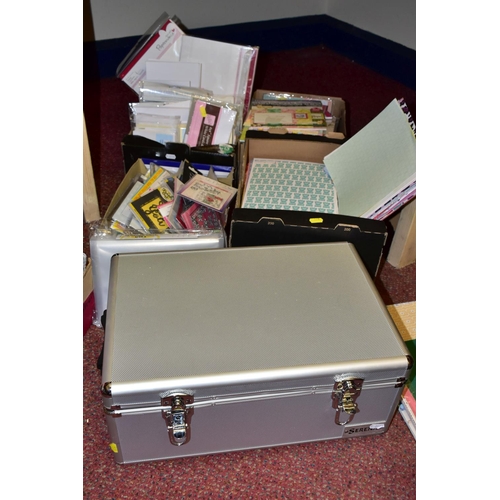 478 - NINE BOXES AND LOOSE EMBOSSING FOLDERS, CUTTING DIES, CARD BLANKS, AND CRAFT PAPERS, to include a qu... 