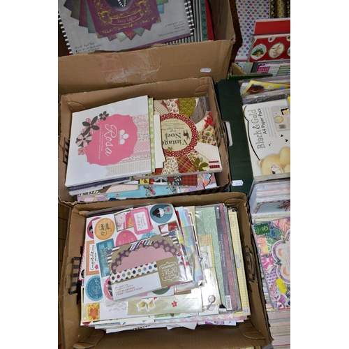 479 - THIRTEEN BOXES OF CRAFT PAPERS, STICKERS AND STENCILS, to include craft papers in 12x12'', 8x8'', 6x... 