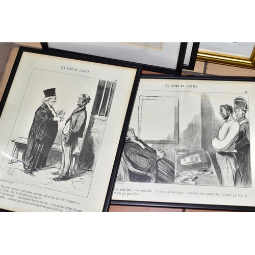 490 - SIX HONORE DAUMIER PRINTS OF COURT ROOM / LEGAL SCENES, including a numbered limited edition 'Les Be... 