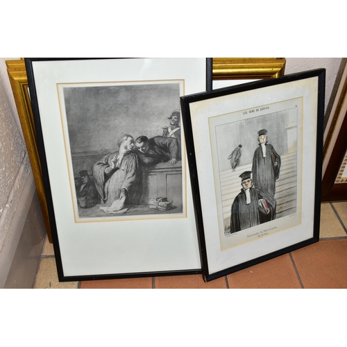 490 - SIX HONORE DAUMIER PRINTS OF COURT ROOM / LEGAL SCENES, including a numbered limited edition 'Les Be... 