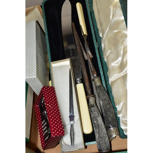 500 - FOUR BOXES OF FLATWARE AND CUTLERY to include a large wooden Viners Cutlery canteen with two other c... 