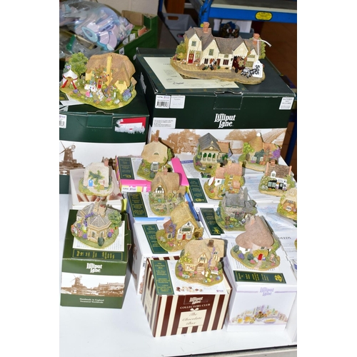 505 - SEVENTEEN BOXED LILLIPUT LANE SCULPTURES, all with deeds, comprising limited edition The Old Sun Inn... 