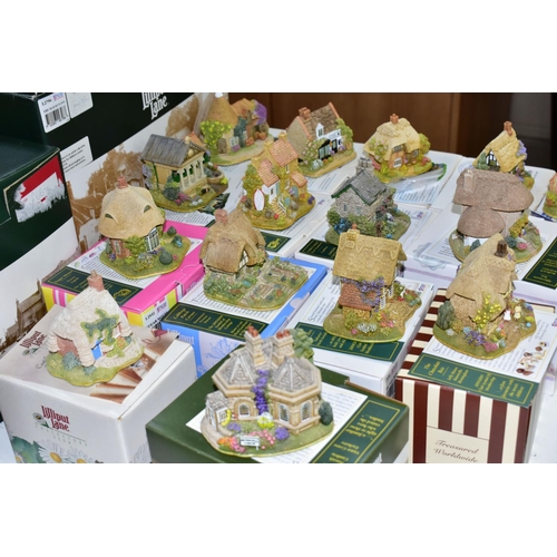 505 - SEVENTEEN BOXED LILLIPUT LANE SCULPTURES, all with deeds, comprising limited edition The Old Sun Inn... 