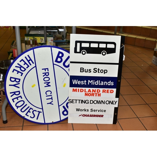 510 - A BIRMINGHAM CORPORATION TRANSPORT REQUEST BUS STOP FLAG, circular double sided enamel sign, diamete... 