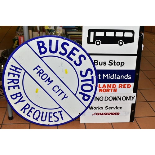 510 - A BIRMINGHAM CORPORATION TRANSPORT REQUEST BUS STOP FLAG, circular double sided enamel sign, diamete... 