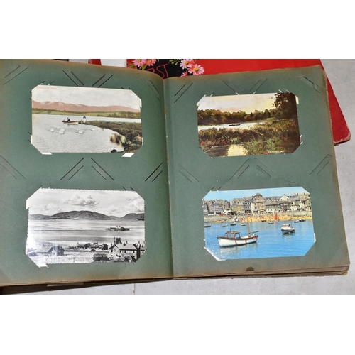 515 - POSTCARDS, two albums containing approximately  328 postcards, album one features 172 postcards of b... 