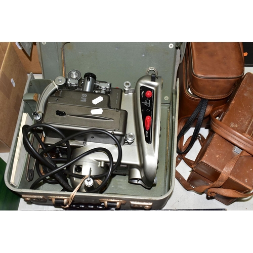 529 - CINE CAMERAS / PROJECTOR, three cased Cine Cameras / Projector comprising one Paillard-Bolex M8 Cine... 