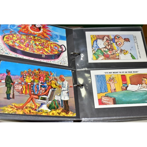 532 - POSTCARDS / STAMPS, three Postcard Albums containing a total of over 400 comic or 'saucy seaside' po... 