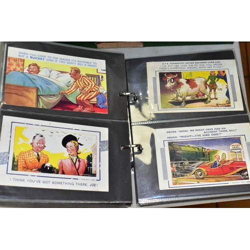 532 - POSTCARDS / STAMPS, three Postcard Albums containing a total of over 400 comic or 'saucy seaside' po... 