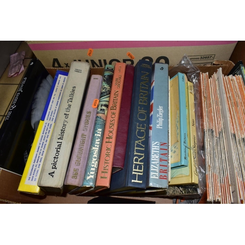 539 - BOOKS, six boxes containing approximately 110-120 miscellaneous titles in hardback and paperback for... 