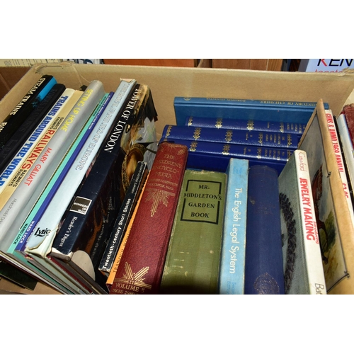 539 - BOOKS, six boxes containing approximately 110-120 miscellaneous titles in hardback and paperback for... 