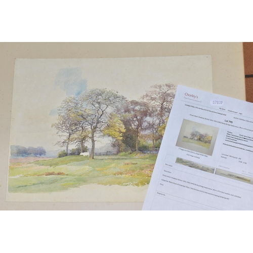 546 - ERNEST ALBERT CHADWICK (BRITISH, 1876-1955), unfinished rural landscape, unsigned, mounted on card, ... 