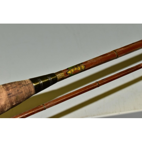 581 - A TUNBRIDGE WELLS SPLIT CANE FISHING ROD WITH HARDY BROTHERS REEL, reel is marked 'Hardy Bros Ltd Al... 