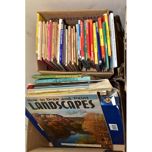 583 - TEN BOXES OF BOOKS AND MAPS, approximately one hundred to one hundred and fifty titles to include fi... 