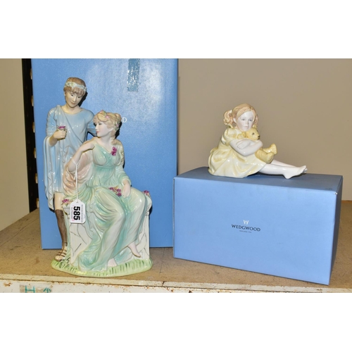 585 - TWO BOXED WEDGWOOD FIGURINES, comprising The Classical Collection 'Adoration' figure group, limited ... 