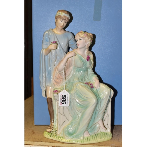 585 - TWO BOXED WEDGWOOD FIGURINES, comprising The Classical Collection 'Adoration' figure group, limited ... 