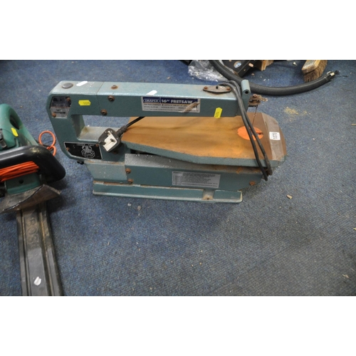 1070 - A DRAPER FS16A FRETSAW with blade along with a Bosch AHS600 hedge trimmer (both PAT pass and working... 