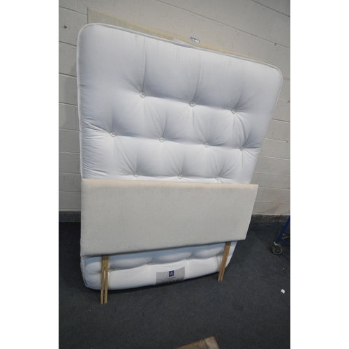 1321 - A REST ASSURED 4FT6 DIVAN BED AND MATTRESS, base with two drawers, and a headboard