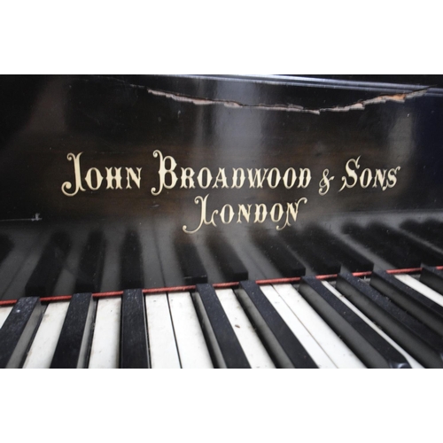 1328 - JOHN BROARDWOOD & SONS OF LONDON, A LATE 19TH CENTURY EBONISED 7FT5 SEMI CONCERT GRAND PIANO, serial... 