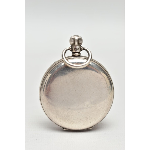 17 - AN EARLY 20TH CENTURY SILVER FULL HUNTER POCKET WATCH, the circular white dial with Roman numeral ho... 