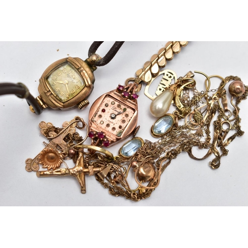 30 - A SELECTION OF JEWELLERY, to include a flat articulated chain necklace with spring clasp, hallmarked... 