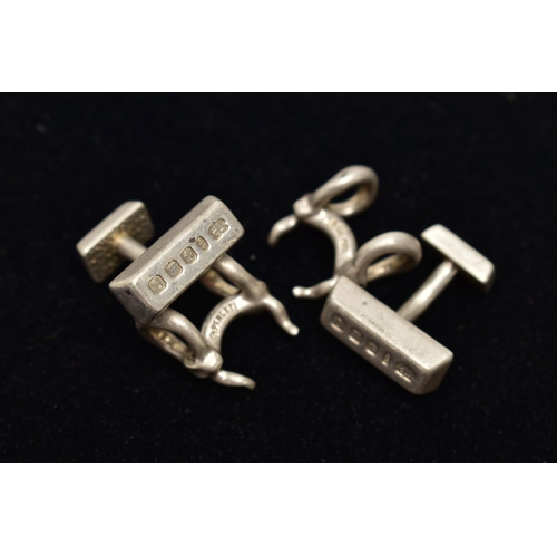 36 - A PAIR OF 'ELSA PERETTI' CUFFLINKS AND A PAIR OF SILVER CUFFLINKS, a signed pair of 'Tiffany & Co' c... 